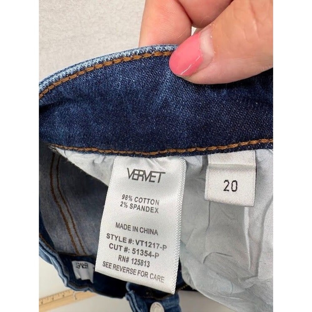 Vervet‎ Jeans Plus Size 20 Skinny Leg Raw Hem Stretch Medium Wash - Picture 10 of 10
